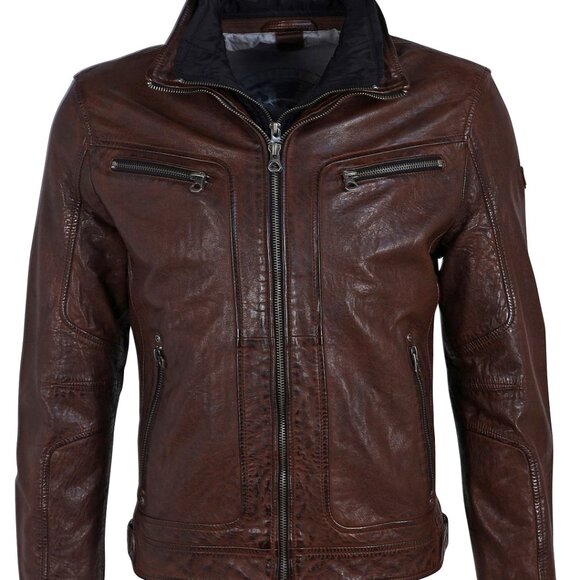 NWT Bain CF Leather Jacket Dark Wood